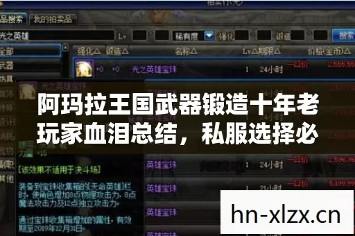 阿玛拉王国武器锻造十年老玩家血泪总结,私服选择必看要点 阿玛拉王国武器锻造十年老玩家血泪总结,私服选择必看要点