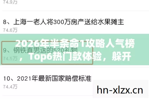 2026年半条命1攻略人气榜图片