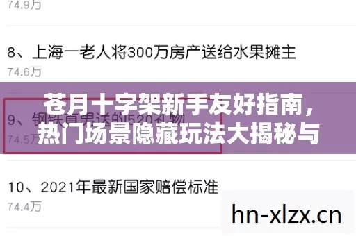 苍月十字架新手友好指南,热门场景隐藏玩法大揭秘与必坑指南 苍月十字架新手友好指南,热门场景隐藏玩法大揭秘与必坑指南