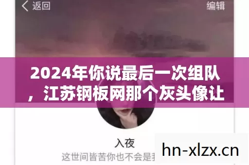 2024年你说最后一次组队,江苏钢板网那个灰头像让我鼻子一酸 2024年你说最后一次组队,江苏钢板网那个灰头像让我鼻子一酸