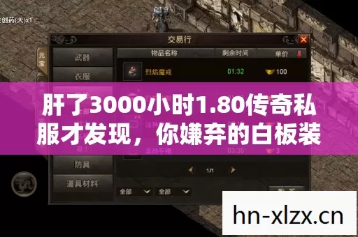 肝了3000小时1.80传奇私服才发现，你嫌弃的白板装竟是隐藏终极神装？