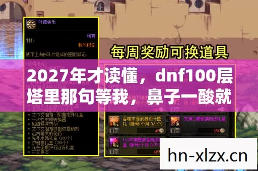 2027年才读懂,dnf100层塔里那句等我,鼻子一酸就是永远 2027年才读懂,dnf100层塔里那句等我,鼻子一酸就是永远
