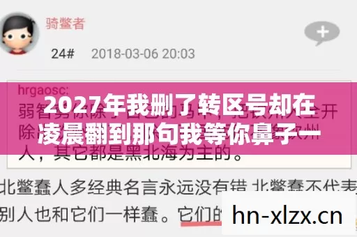 2027年我删了转区号却在凌晨翻到那句我等你鼻子一酸