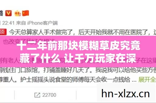 十二年前那块模糊草皮究竟藏了什么 让千万玩家在深夜集体泪崩 十二年前那块模糊草皮究竟藏了什么 让千万玩家在深夜集体泪崩