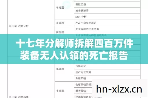 十七年分解师拆解四百万件装备无人认领的死亡报告 十七年分解师拆解四百万件装备无人认领的死亡报告