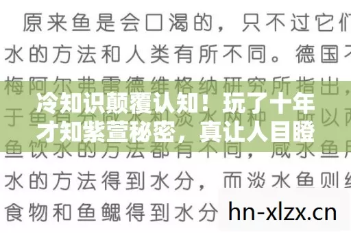 冷知识颠覆认知！玩了十年才知紫萱秘密，真让人目瞪口呆！