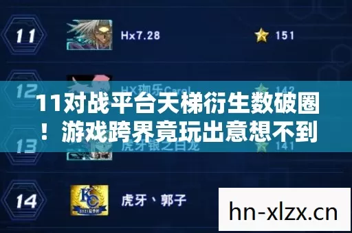11对战平台天梯衍生数破圈!游戏跨界竟玩出意想不到新花样 11对战平台天梯衍生数破圈!游戏跨界竟玩出意想不到新花样