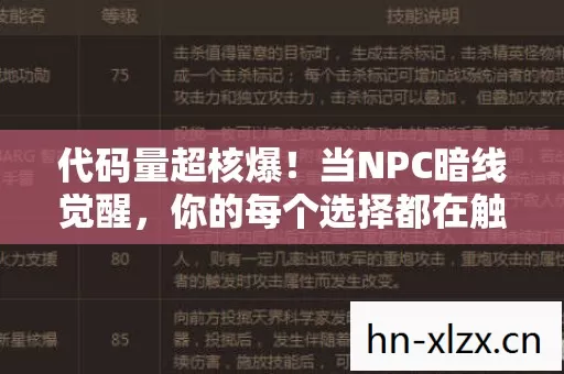 代码量超核爆!当NPC暗线觉醒,你的每个选择都在触发头皮发麻的文明崩塌 代码量超核爆!当NPC暗线觉醒,你的每个选择都在触发头皮发麻的文明崩塌
