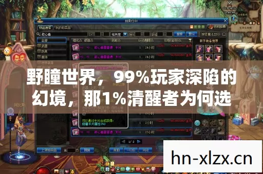 野瞳世界,99%玩家深陷的幻境,那1%清醒者为何选择永眠? 野瞳世界,99%玩家深陷的幻境,那1%清醒者为何选择永眠?