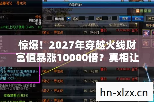 惊爆!2027年穿越火线财富值暴涨10000倍?真相让人窒息! 惊爆!2027年穿越火线财富值暴涨10000倍?真相让人窒息!
