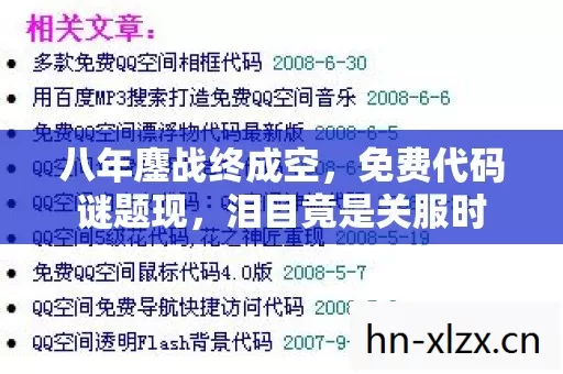 八年鏖战终成空,免费代码谜题现,泪目竟是关服时 八年鏖战终成空,免费代码谜题现,泪目竟是关服时
