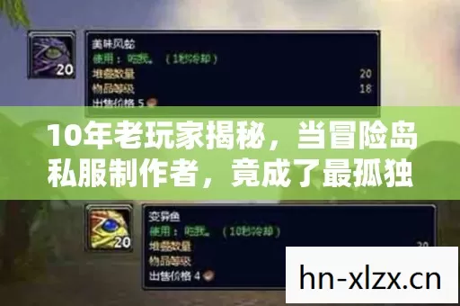 10年老玩家揭秘，当冒险岛私服制作者，竟成了最孤独的守岛人