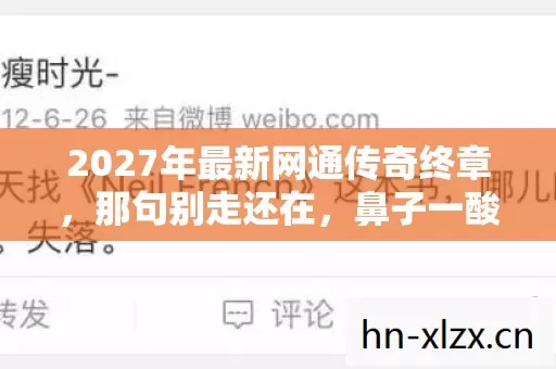 2027年最新网通传奇终章,那句别走还在,鼻子一酸却只剩空号 2027年最新网通传奇终章,那句别走还在,鼻子一酸却只剩空号