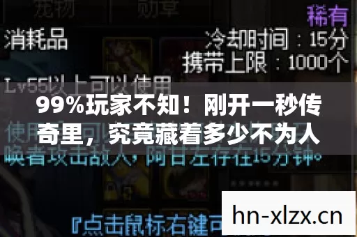 99%玩家不知!刚开一秒传奇里,究竟藏着多少不为人知的秘密? 99%玩家不知!刚开一秒传奇里,究竟藏着多少不为人知的秘密?
