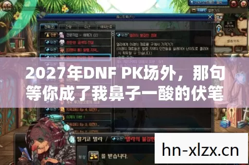 2027年DNF PK场外,那句等你成了我鼻子一酸的伏笔 2027年DNF PK场外,那句等你成了我鼻子一酸的伏笔