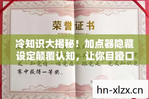 冷知识大揭秘!加点器隐藏设定颠覆认知,让你目瞪口呆! 冷知识大揭秘!加点器隐藏设定颠覆认知,让你目瞪口呆!