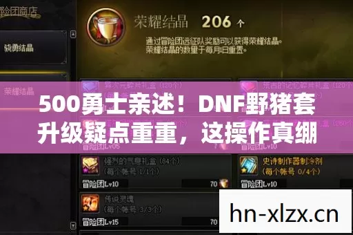 500勇士亲述!DNF野猪套升级疑点重重,这操作真绷不住了! 500勇士亲述!DNF野猪套升级疑点重重,这操作真绷不住了!