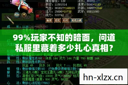 99%玩家不知的暗面,问道私服里藏着多少扎心真相? 99%玩家不知的暗面,问道私服里藏着多少扎心真相?