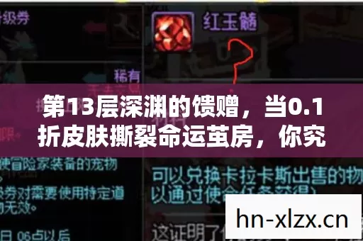 第13层深渊的馈赠，当0.1折皮肤撕裂命运茧房，你究竟在掌控谁？