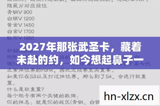 2027年那张武圣卡,藏着未赴的约,如今想起鼻子一酸 2027年那张武圣卡,藏着未赴的约,如今想起鼻子一酸