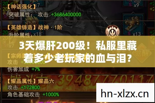 3天爆肝200级!私服里藏着多少老玩家的血与泪? 3天爆肝200级!私服里藏着多少老玩家的血与泪?