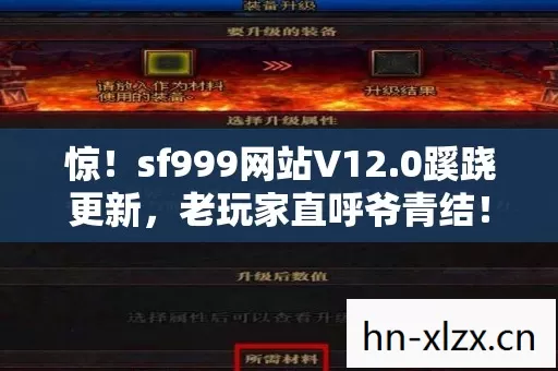 惊!sf999网站V12.0蹊跷更新,老玩家直呼爷青结! 惊!sf999网站V12.0蹊跷更新,老玩家直呼爷青结!