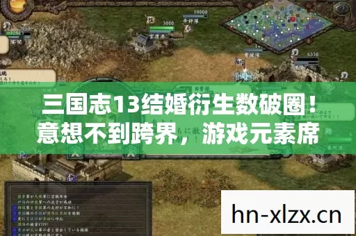三国志13结婚衍生数破圈！意想不到跨界，游戏元素席卷潮流圈