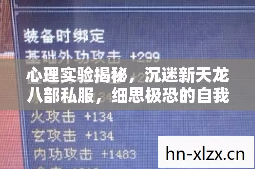 心理实验揭秘,沉迷新天龙八部私服,细思极恐的自我麻醉之旅 心理实验揭秘,沉迷新天龙八部私服,细思极恐的自我麻醉之旅