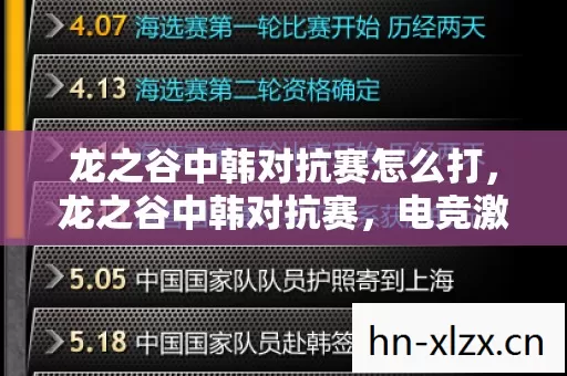 龙之谷中韩对抗赛怎么打，龙之谷中韩对抗赛，电竞激情碰撞，谁将成为最后的荣耀王者？