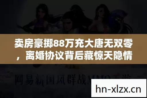 卖房豪掷88万充大唐无双零,离婚协议背后藏惊天隐情! 卖房豪掷88万充大唐无双零,离婚协议背后藏惊天隐情!