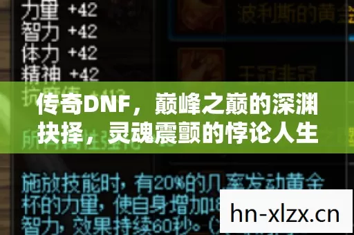 传奇DNF,巅峰之巅的深渊抉择,灵魂震颤的悖论人生 传奇DNF,巅峰之巅的深渊抉择,灵魂震颤的悖论人生