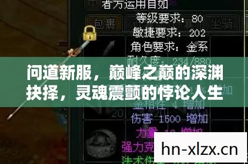 问道新服,巅峰之巅的深渊抉择,灵魂震颤的悖论人生 问道新服,巅峰之巅的深渊抉择,灵魂震颤的悖论人生