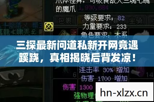 三探最新问道私新开网竟遇蹊跷，真相揭晓后背发凉！
