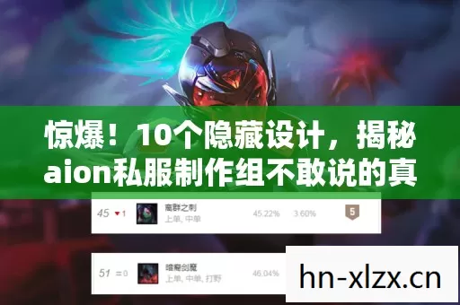 惊爆!10个隐藏设计,揭秘aion私服制作组不敢说的真相! 惊爆!10个隐藏设计,揭秘aion私服制作组不敢说的真相!
