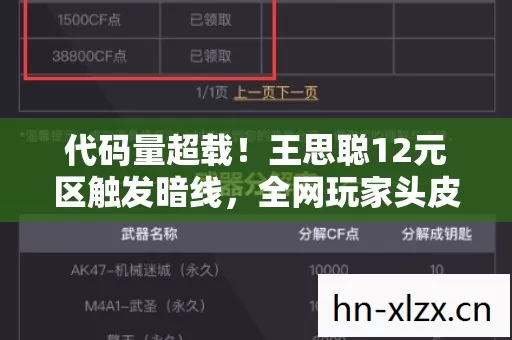 代码量超载！王思聪12元区触发暗线，全网玩家头皮发麻的赛博真相
