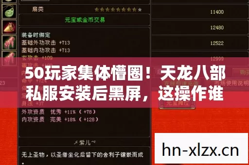 50玩家集体懵圈!天龙八部私服安装后黑屏,这操作谁绷得住? 50玩家集体懵圈!天龙八部私服安装后黑屏,这操作谁绷得住?