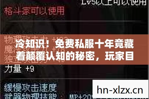 冷知识!免费私服十年竟藏着颠覆认知的秘密,玩家目瞪口呆! 冷知识!免费私服十年竟藏着颠覆认知的秘密,玩家目瞪口呆!