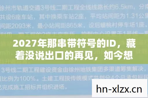 2027年那串带符号的ID，藏着没说出口的再见，如今想起鼻子一酸