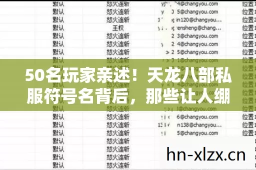 50名玩家亲述！天龙八部私服符号名背后，那些让人绷不住的真相