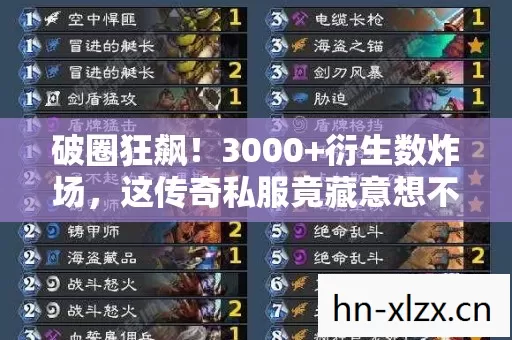破圈狂飙!3000+衍生数炸场,这传奇私服竟藏意想不到的财富密码 破圈狂飙!3000+衍生数炸场,这传奇私服竟藏意想不到的财富密码