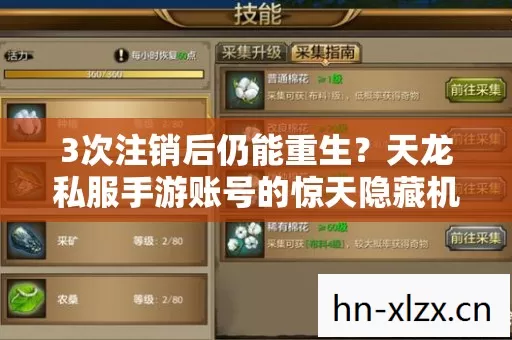 3次注销后仍能重生?天龙私服手游账号的惊天隐藏机制! 3次注销后仍能重生?天龙私服手游账号的惊天隐藏机制!